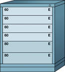 Midrange-Standard Cabinet - 6 Drawers - 30 x 28-1-4 x 37-3/16" - Single Drawer Access - USA Tool & Supply