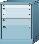 Midrange-Standard Cabinet - 5 Drawers - 30 x 28-1/4 x 37-3/16" - Single Drawer Access - USA Tool & Supply