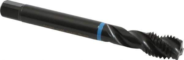 Emuge - M14x2.00 Metric Coarse 3 Flute 6H Modified Bottoming Spiral Flute Tap - Cobalt, Oxide Finish, 110mm OAL, Right Hand Flute, Right Hand Thread, Series Enorm-VA - USA Tool & Supply