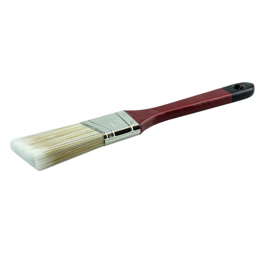 1-1/2″ Angled Sash Brush, Poly/Nylon Fill, 2-1/2″ Trim Length, Red Foam Handle - USA Tool & Supply