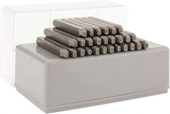 C.H. Hanson - 27 Piece, 3/32" Character Steel Stamp Set - Letters, Reverse - USA Tool & Supply