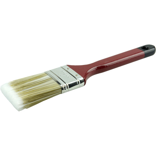 2″ Flat Sash Brush, Poly/Nylon Fill, 2-1/2″ Trim Length, Red Foam Handle - USA Tool & Supply