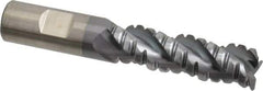 Cleveland - 3/4" Diam, Coarse Pitch, 2-1/4" LOC, 3 Flute Powdered Metal Corner Radius Roughing End Mill - TiCN Finish, 4-3/4" OAL, 3/4" Shank Diam, Single End, Centercutting, 42° Helix - USA Tool & Supply