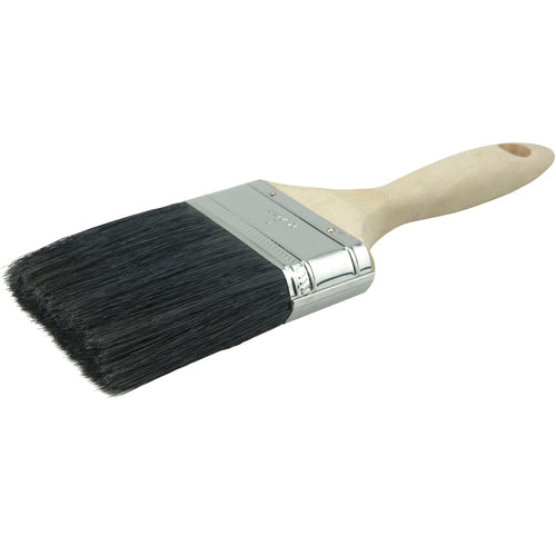 3″ Wall Paint Brush, Black China Bristle Fill, 3-1/4″ Trim Length, Sanded Wood Handle - USA Tool & Supply