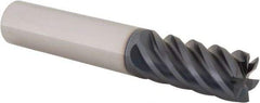 Iscar - 1/2", 1" LOC, 1/2" Shank Diam, 3" OAL, 6 Flute, Solid Carbide Square End Mill - Single End, AlTiN Finish, Spiral Flute, 45° Helix, Centercutting, Right Hand Cut, Right Hand Flute - USA Tool & Supply