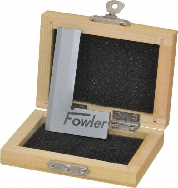 Fowler - 2-3/8" Blade Length, 1-3/8" Base Length Tool Steel Square - 0.0001" Accuracy, Beveled Edge - USA Tool & Supply