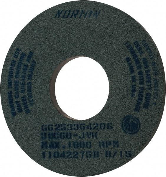 Norton - 14" Diam x 5" Hole x 1" Thick, J Hardness, 60 Grit Surface Grinding Wheel - Silicon Carbide, Type 1, Medium Grade, 1,800 Max RPM, Vitrified Bond, No Recess - USA Tool & Supply