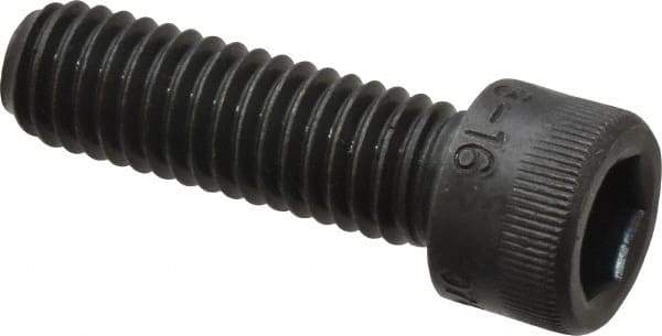 Made in USA - 3/8-16 UNC Hex Socket Drive, Socket Cap Screw - Alloy Steel, Black Oxide Finish, Fully Threaded, 1-1/4" Length Under Head - USA Tool & Supply