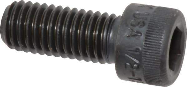 Made in USA - 1/2-13 UNC Hex Socket Drive, Socket Cap Screw - Alloy Steel, Black Oxide Finish, Fully Threaded, 1-1/4" Length Under Head - USA Tool & Supply