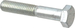 Value Collection - M8x1.25mm Metric Coarse, 45mm Length Under Head Hex Head Cap Screw - Partially Threaded, Grade 10.9 Alloy Steel, Zinc-Plated Finish, 13mm Hex - USA Tool & Supply
