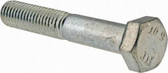 Value Collection - M8x1.25mm Metric Coarse, 50mm Length Under Head Hex Head Cap Screw - Partially Threaded, Grade 10.9 Alloy Steel, Zinc-Plated Finish, 13mm Hex - USA Tool & Supply