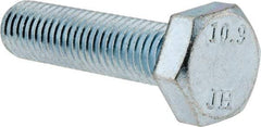 Value Collection - M10x1.50mm Metric Coarse, 40mm Length Under Head Hex Head Cap Screw - Partially Threaded, Grade 10.9 Alloy Steel, Zinc-Plated Finish, 16mm Hex - USA Tool & Supply
