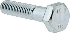 Value Collection - M10x1.50mm Metric Coarse, 45mm Length Under Head Hex Head Cap Screw - Partially Threaded, Grade 10.9 Alloy Steel, Zinc-Plated Finish, 16mm Hex - USA Tool & Supply