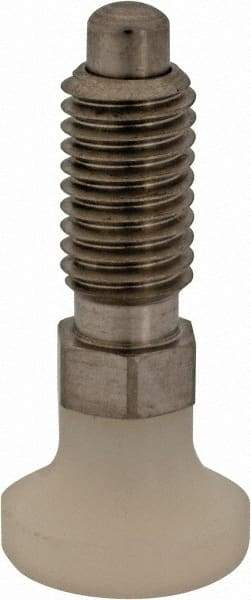 Gibraltar - M10x1.5, 20mm Thread Length, 0.236" Max Plunger Diam, 0.22 Lb Init to 2.02 Lb Final End Force, Knob Handle Plunger - Delrin Knob, 0.98" Body Length, 0.79" Length Under Head/Shoulder, 0.196" Plunger Projection - USA Tool & Supply