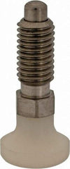 Gibraltar - M10x1.5, 20mm Thread Length, 0.236" Max Plunger Diam, 0.22 Lb Init to 2.02 Lb Final End Force, Knob Handle Plunger - Delrin Knob, 0.98" Body Length, 0.79" Length Under Head/Shoulder, 0.196" Plunger Projection - USA Tool & Supply