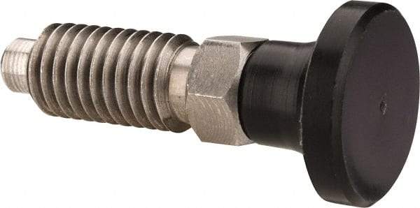 Gibraltar - M10x1.5, 20mm Thread Length, 0.236" Max Plunger Diam, 0.22 Lb Init to 2.02 Lb Final End Force, Knob Handle Plunger - Delrin Knob, 0.98" Body Length, 0.79" Length Under Head/Shoulder, 0.196" Plunger Projection - USA Tool & Supply