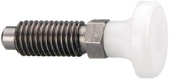 Gibraltar - M12x1.75, 25mm Thread Length, 0.314" Max Plunger Diam, 0.56 Lb Init to 1.8 Lb Final End Force, Knob Handle Plunger - Delrin Knob, 1.2" Body Length, 0.98" Length Under Head/Shoulder, 0.236" Plunger Projection - USA Tool & Supply
