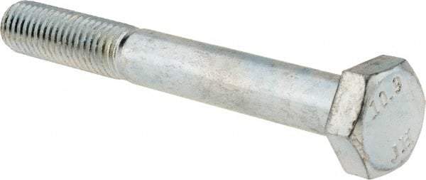 Value Collection - M10x1.50mm Metric Coarse, 80mm Length Under Head Hex Head Cap Screw - Partially Threaded, Grade 10.9 Alloy Steel, Zinc-Plated Finish, 16mm Hex - USA Tool & Supply