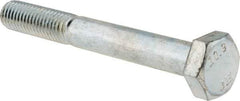 Value Collection - M10x1.50mm Metric Coarse, 80mm Length Under Head Hex Head Cap Screw - Partially Threaded, Grade 10.9 Alloy Steel, Zinc-Plated Finish, 16mm Hex - USA Tool & Supply