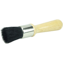 1″ Stencil Brush, China Bristle, 1-3/8″ Trim Length, Lacquered Wood Handle - USA Tool & Supply