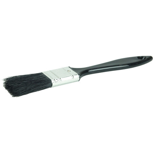 1″ Industrial Varnish Brush, Black China Bristle, 2″ Trim Length, Blue Plastic Sash Handle - USA Tool & Supply