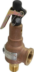 Midwest Control - 3/4" Inlet, 1" Outlet, ASME Safety Relief Valve - 135 Max psi, Bronze, 567 Cubic' per Min - USA Tool & Supply