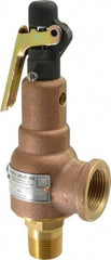 Midwest Control - 3/4" Inlet, 1" Outlet, ASME Safety Relief Valve - 150 Max psi, Bronze, 625 Cubic' per Min - USA Tool & Supply