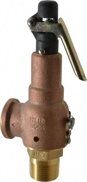 Midwest Control - 1" Inlet, 1" Outlet, ASME Safety Relief Valve - 150 Max psi, Bronze, 625 Cubic' per Min - USA Tool & Supply