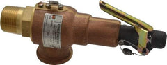Midwest Control - 1" Inlet, 1" Outlet, ASME Safety Relief Valve - 175 Max psi, Bronze, 720 Cubic' per Min - USA Tool & Supply