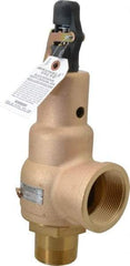 Midwest Control - 2" Inlet, 2-1/2" Outlet, ASME Safety Relief Valve - 150 Max psi, Bronze, 4,090 Cubic' per Min - USA Tool & Supply