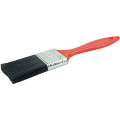 1-1/2″ Industrial Varnish Brush, Black Polyester, 2″ Trim Length, Red Plastic Handle - USA Tool & Supply