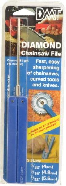 DMT - 9-1/2" OAL Coarse Round Chainsaw File Diamond File - 5/32" Wide x 5/32" Thick, 3-3/4 LOC, Blue, 325 Grit - USA Tool & Supply