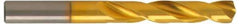 Guhring - 7.2mm 140° Solid Carbide Jobber Drill - TiN Finish, Right Hand Cut, Spiral Flute, Straight Shank, 87mm OAL, SU Point - USA Tool & Supply