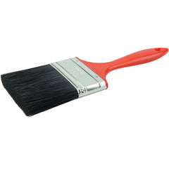 3″ Industrial Varnish Brush, Black Polyester, 2-1/4″ Trim Length, Red Plastic Handle - USA Tool & Supply