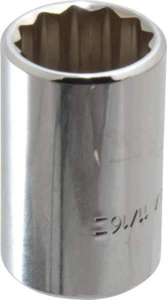 Blackhawk by Proto - 11/16", 1/2" Drive, Standard Hand Socket - 12 Points, 1-1/2" OAL, Chrome Finish - USA Tool & Supply