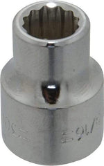 Blackhawk by Proto - 5/16", 3/8" Drive, Standard Hand Socket - 12 Points, 57/64" OAL, Chrome Finish - USA Tool & Supply