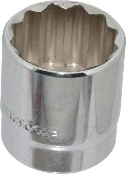 Blackhawk by Proto - 1", 3/8" Drive, Standard Hand Socket - 12 Points, 1-13/32" OAL, Chrome Finish - USA Tool & Supply