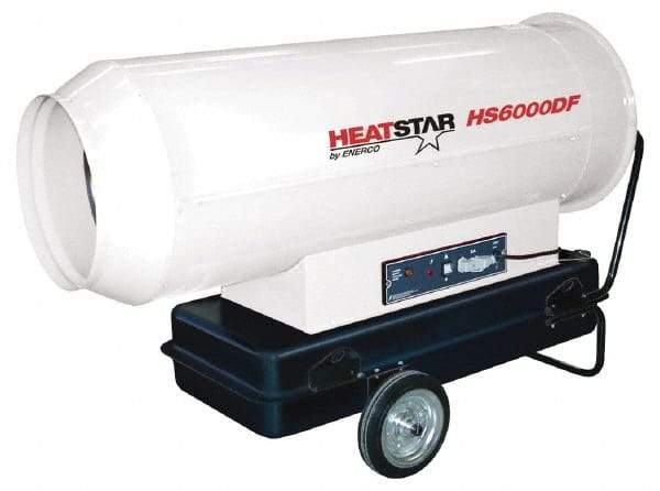 Heatstar - 610,000 BTU Rating, Diesel Forced Air Heater - 14,250 Sq Ft Max Heating Area, 35.6 Gal Capacity, Fuel with Diesel, Kerosene, JP-8 & Jet8 - USA Tool & Supply