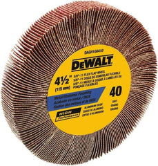 DeWALT - 4-1/2" Diam, 40 Grit Aluminum Oxide Unmounted Flap Wheel - 5/8-11 Thread, 1-1/8" Wide, Coated, Coarse Grade, 13,300 Max RPM - USA Tool & Supply