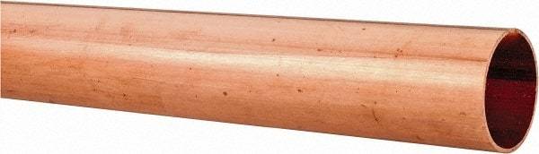 Mueller Industries - 2' Long, 1-1/8" OD x 1" ID, Grade C12200 Copper Water (M) Tube - 0.035" Wall Thickness, 0.464 Ft/Lb - USA Tool & Supply