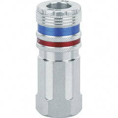 Dynabrade - Female NPT Pneumatic Hose Coupler - Steel/Brass, 3/8" Body Diam - USA Tool & Supply