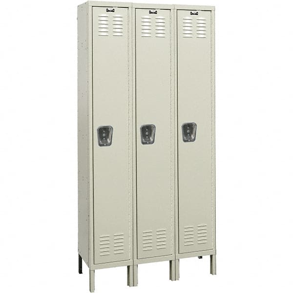 Hallowell - 3 Door, 1 Tier, Premium Wardrobe Lockers - USA Tool & Supply