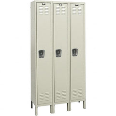 Hallowell - 3 Door, 1 Tier, Premium Wardrobe Lockers - USA Tool & Supply