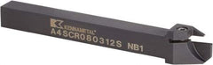 Kennametal - A4SC, Right Hand Cut, 28mm Max Workpc Diam, A4 G0200.. Insert, Indexable Cutoff Toolholder - 14mm Max Depth of Cut, 12mm Shank Width, 12mm Shank Height, 125mm OAL - USA Tool & Supply