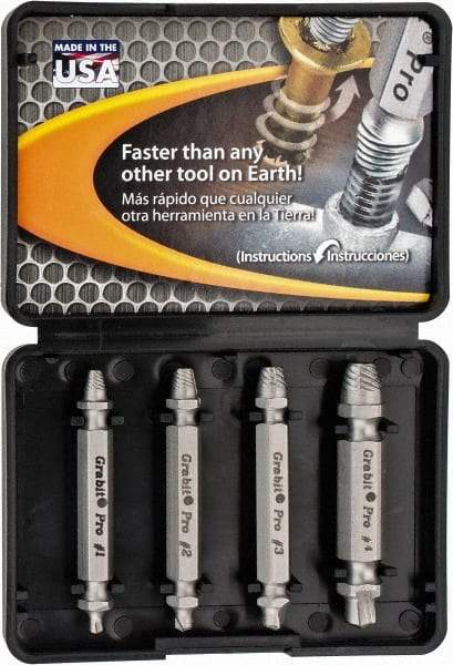 Alden - 4 Piece Bolt & Screw Extractor Set - 3/8" Drive - USA Tool & Supply