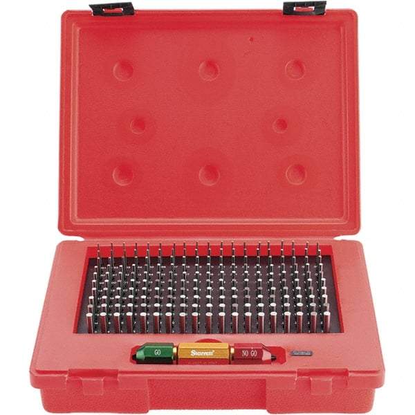 Starrett - 190 Piece, 0.061-0.25 Inch Diameter, Steel, Plug and Pin Gage Set - Plus 0.0002 Inch Tolerance, Class ZZ - USA Tool & Supply