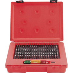 Starrett - 190 Piece, 0.061-0.25 Inch Diameter, Steel, Plug and Pin Gage Set - Plus 0.0002 Inch Tolerance, Class ZZ - USA Tool & Supply