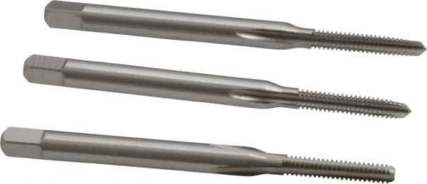 Cleveland - #3-48 UNC, 3 Flute, Bottoming, Plug & Taper, Bright Finish, High Speed Steel Tap Set - Right Hand Cut, 1-13/16" OAL, 1/2" Thread Length - USA Tool & Supply