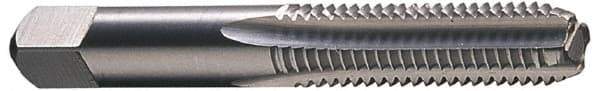 OSG - 9/16-12 UNC 4 Flute Bright Finish High Speed Steel Straight Flute Standard Hand Tap - Bottoming, Right Hand Thread, 3-19/32" OAL, 1-21/32" Thread Length, H5 Limit, Oversize - Exact Industrial Supply