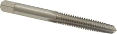 Cleveland - 1/4-20 UNC 4 Flute Bright Finish High Speed Steel Straight Flute Standard Hand Tap - Taper, Right Hand Thread, 63.5mm OAL, 25.4mm Thread Length, H1 Limit, Oversize - Exact Industrial Supply